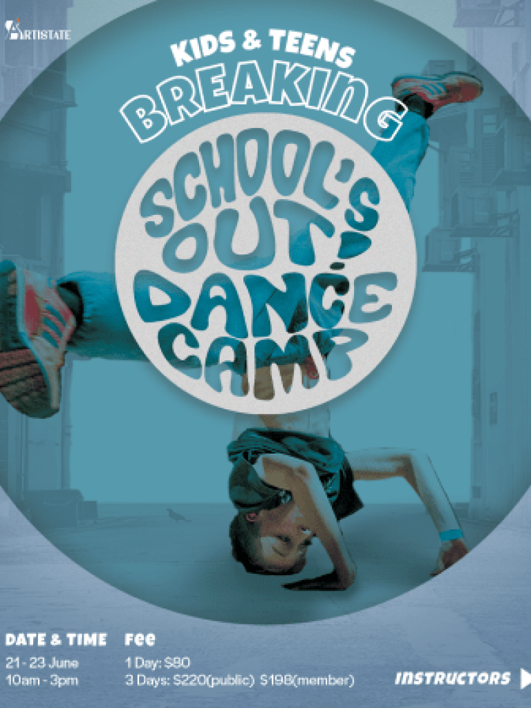 Kids & teens breaking schools' out dance camp poster